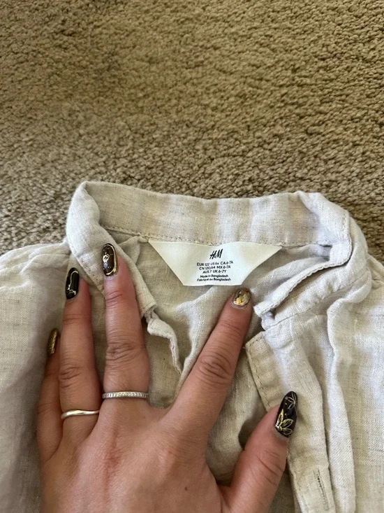 H&M Light Beige Linen Short Set - Picture 4 of 5